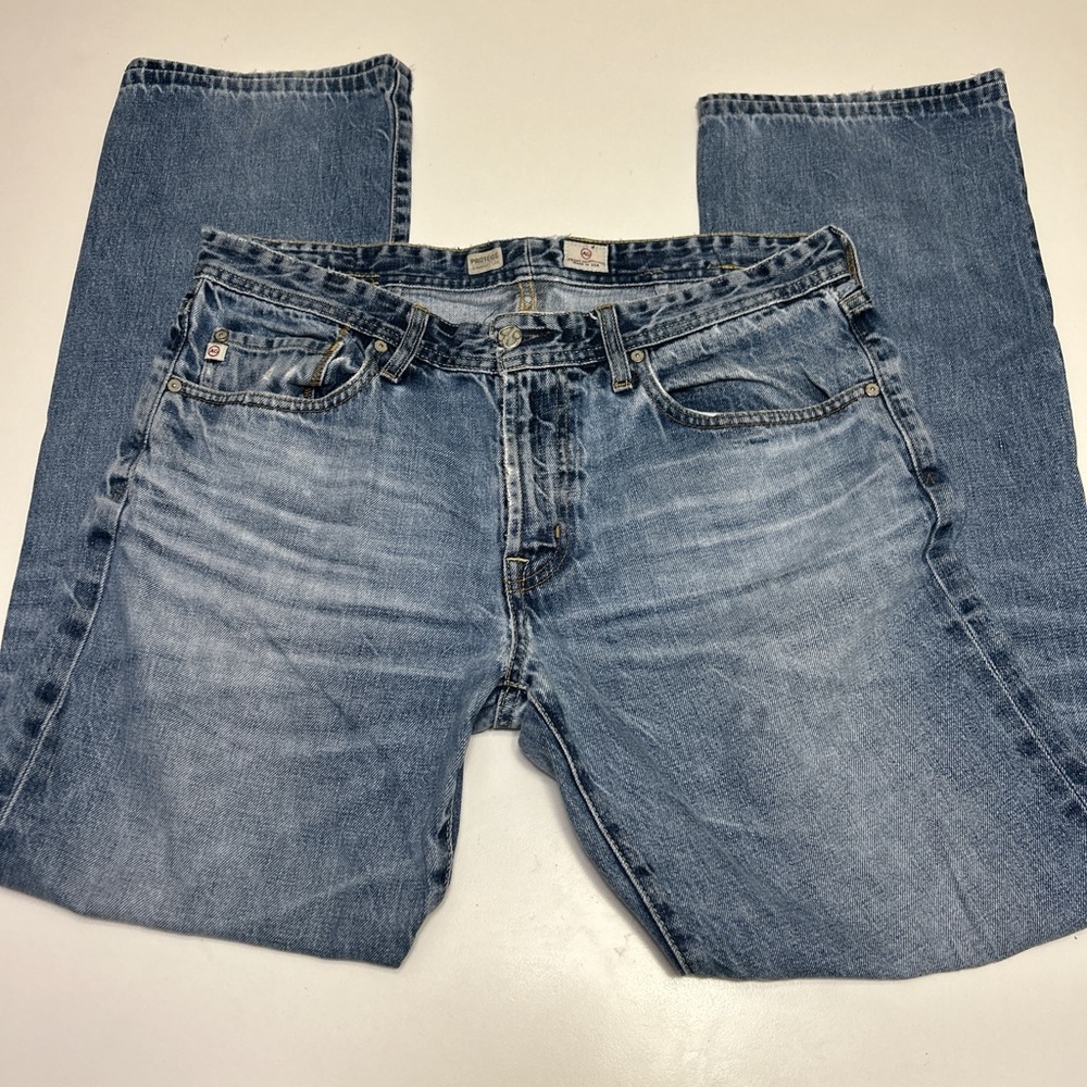 Mens AG Jeans Protégé light wash straight leg size 34
100% cotton. Made in USA